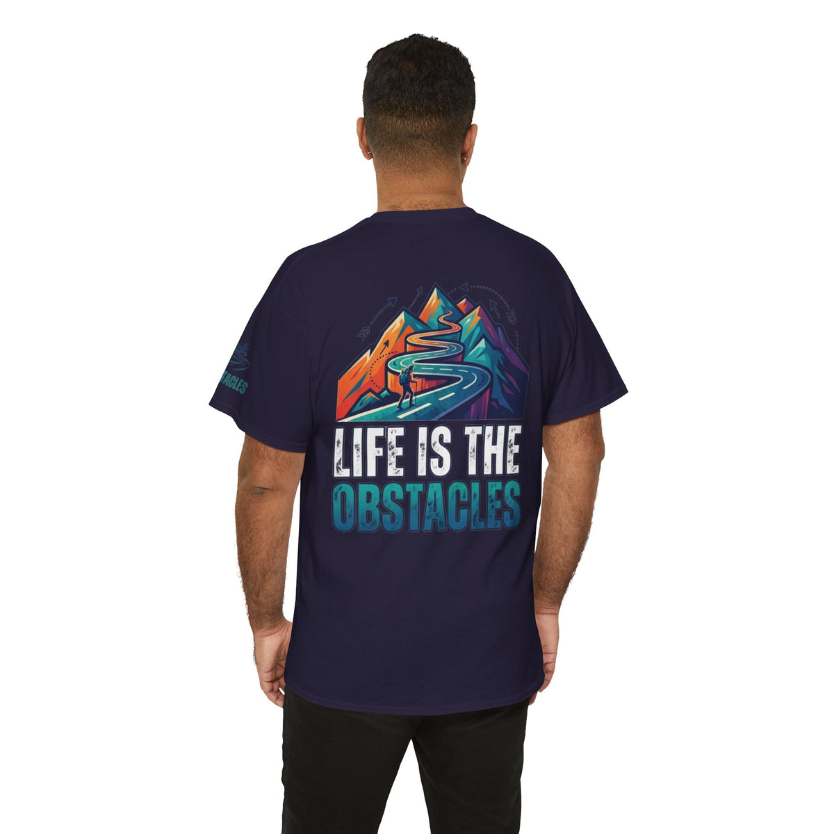 Color: Blackberry | Life Is The Obstacles Premium Graphic Tee