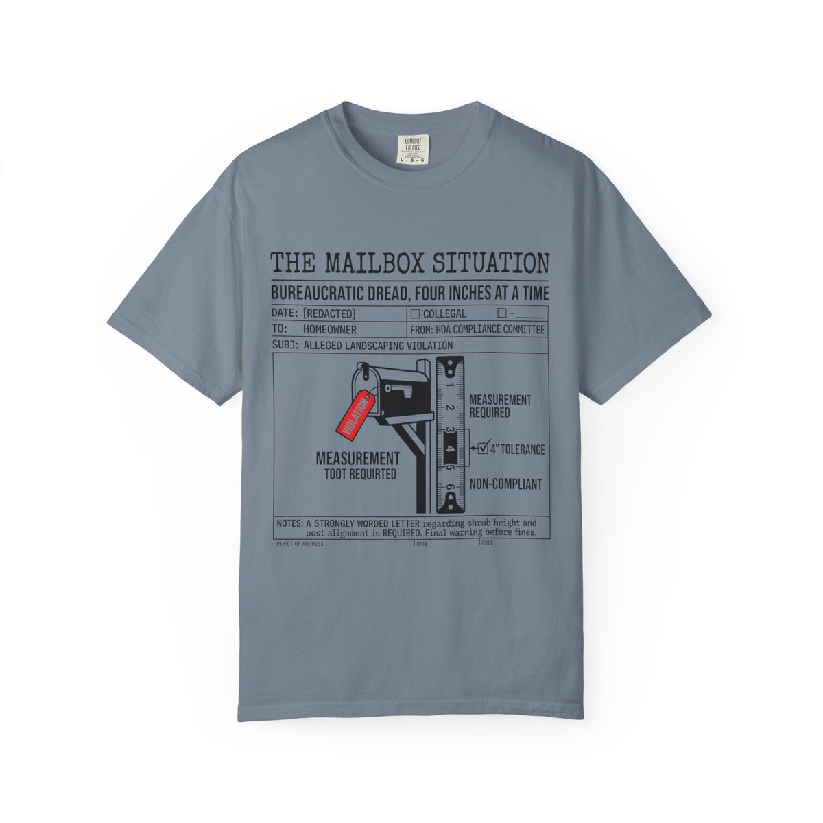 Color: Blue Jean | Mailbox Situation Unisex Garment-Dyed Tee