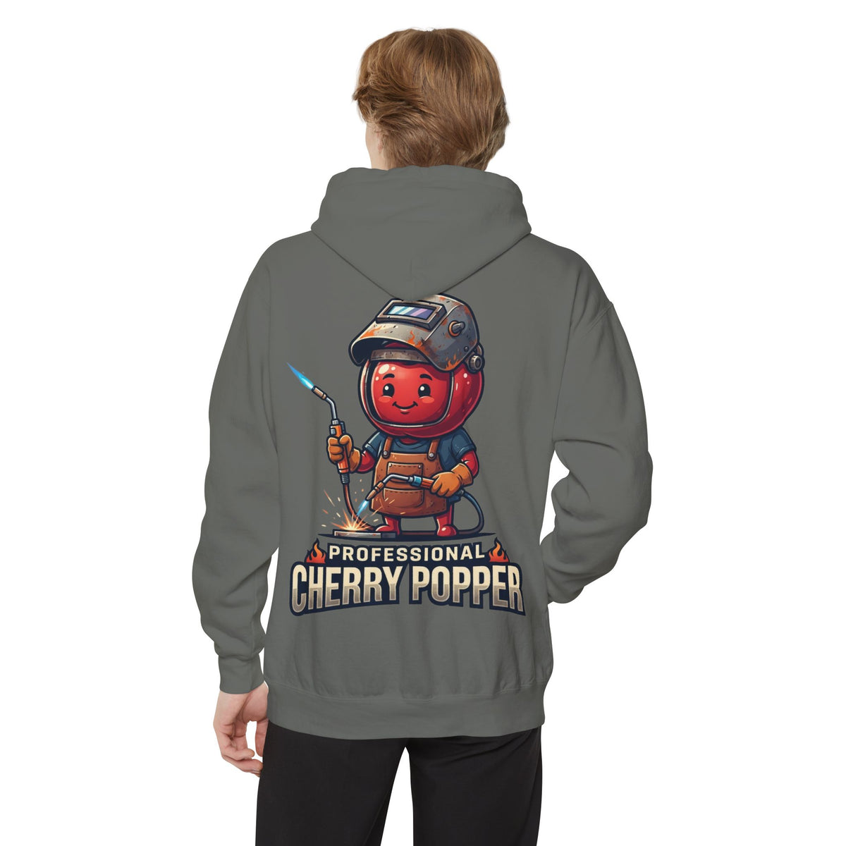 Color: Grey | Professional Cherry Popper Garment-Dyed Hoodie