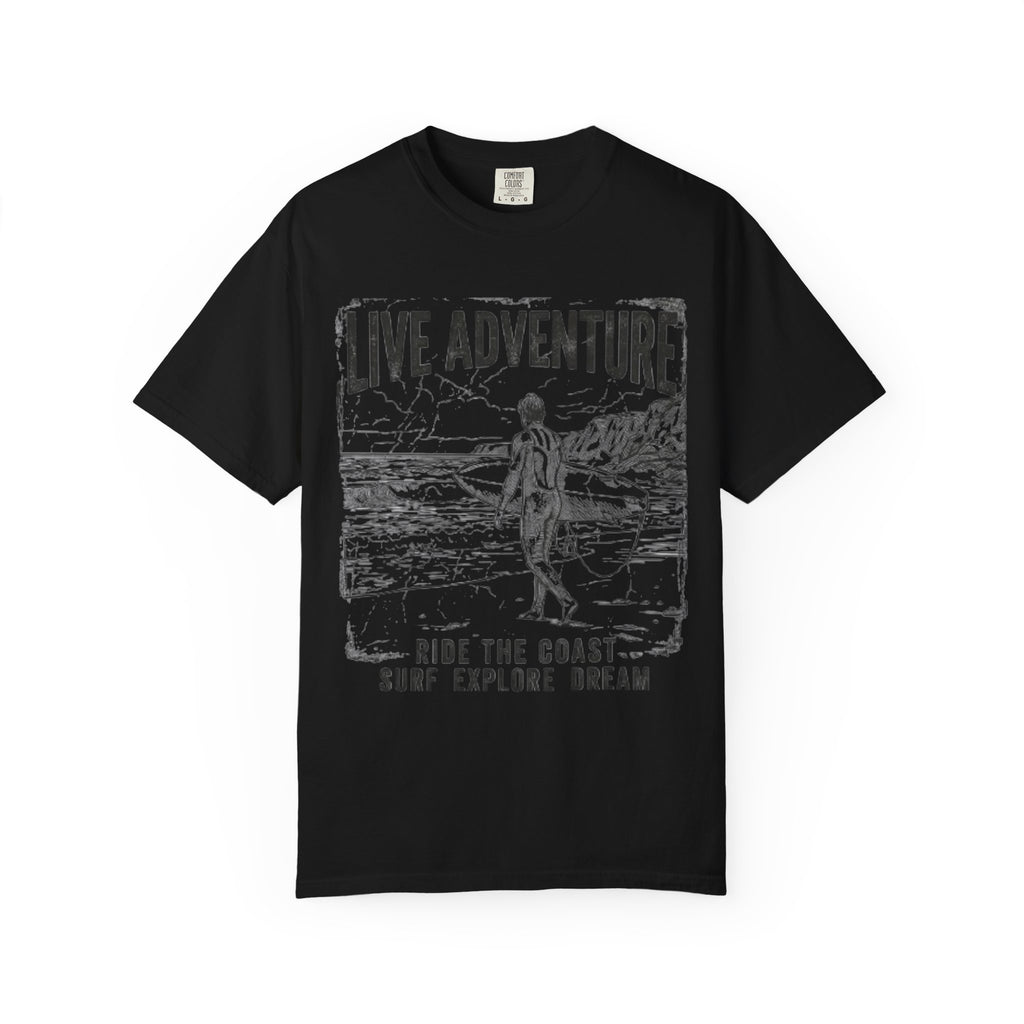 "Live Adventure - Surf" Unisex Garment-Dyed Tee