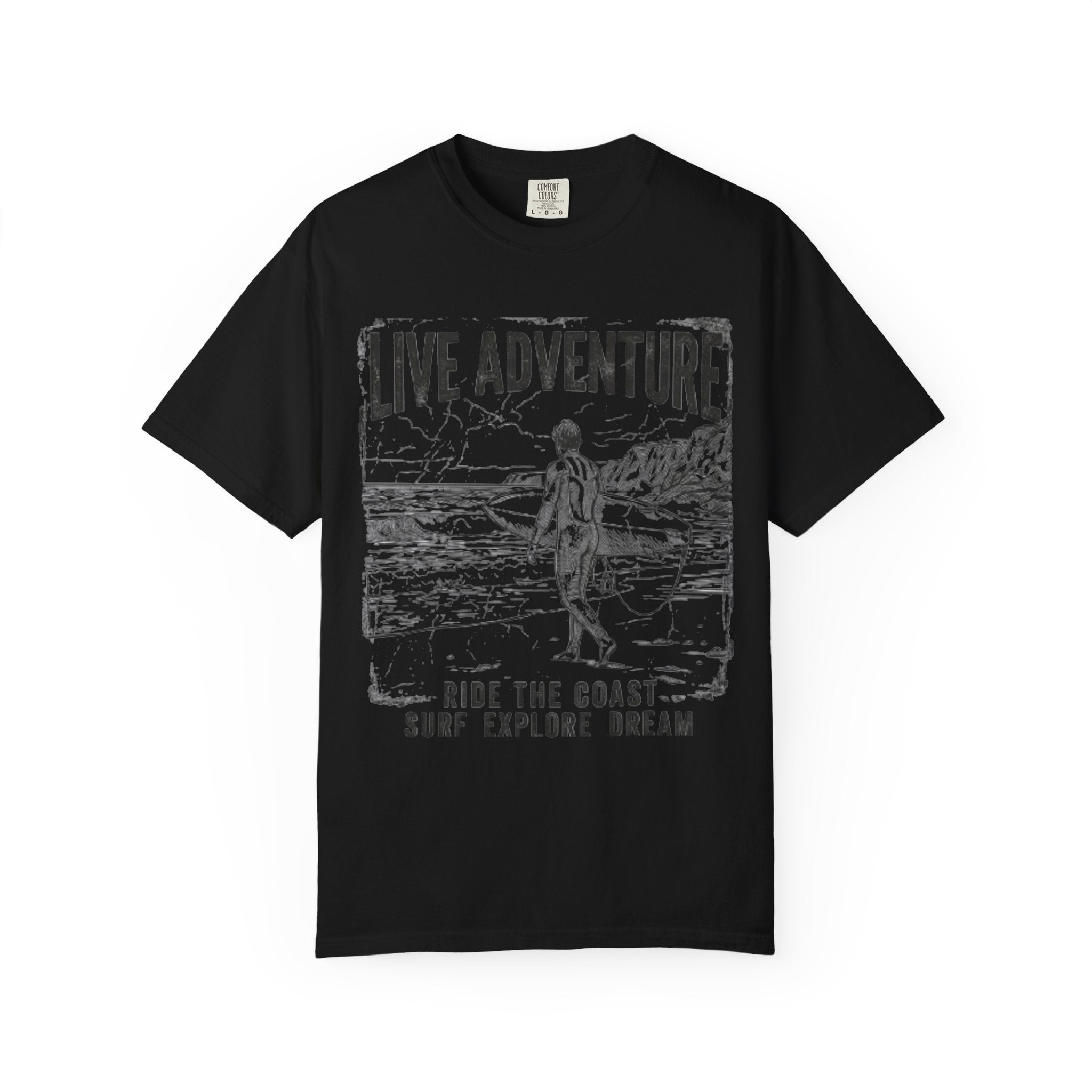 "Live Adventure - Surf" Unisex Garment-Dyed Tee