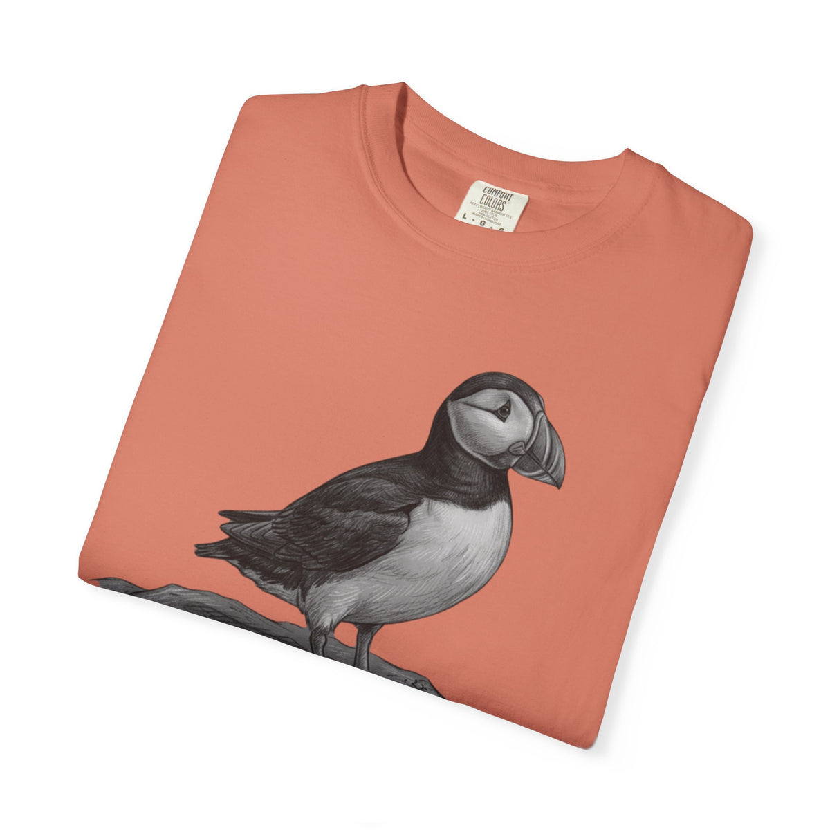"Pencil Sketch Art Puffin" Unisex Garment-Dyed Tee