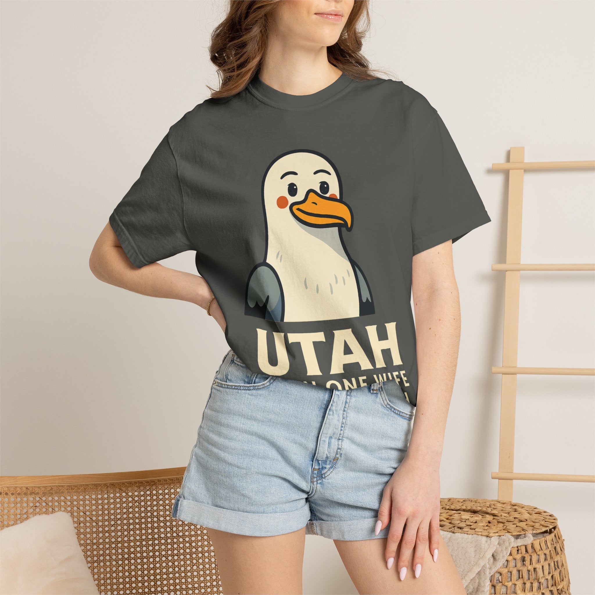 "Utah Seagull - When One Wife Isn't Enough" Unisex Garment-Dyed T-shirt