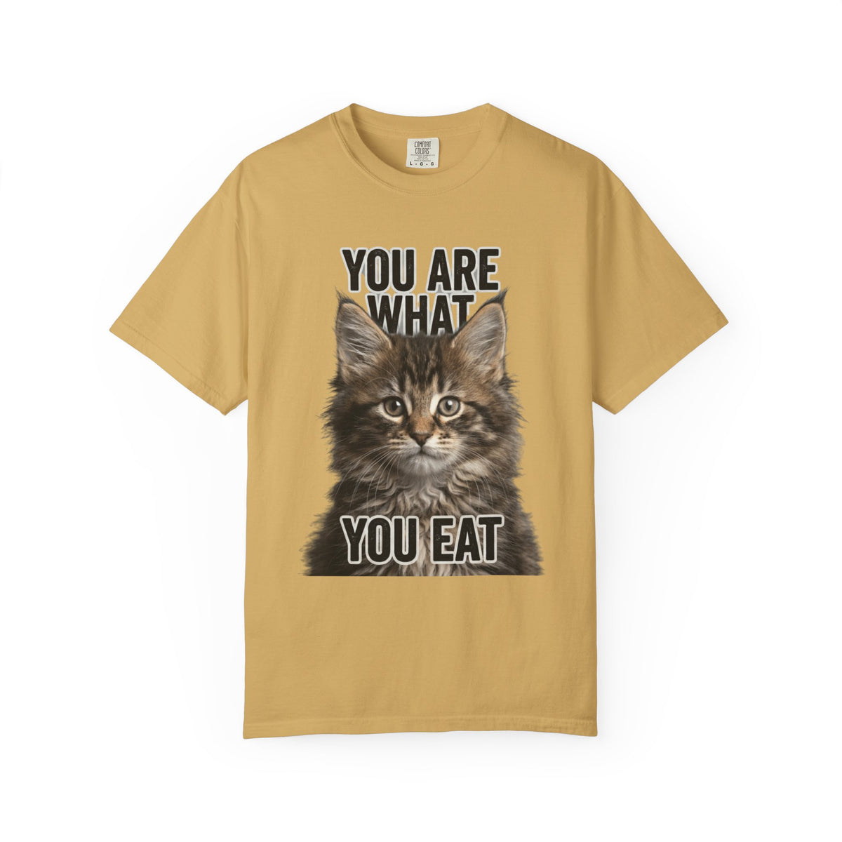 Color: Mustard | You Are What You Eat - Cat 4 Unisex Garment-Dyed T-shirt
