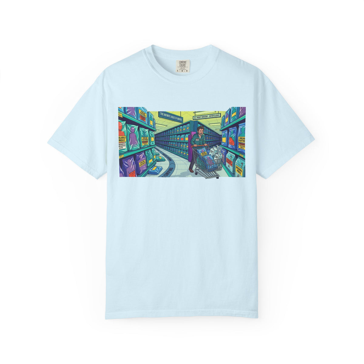 Color: Chambray | Infinite Dating Unisex Garment-Dyed Tee