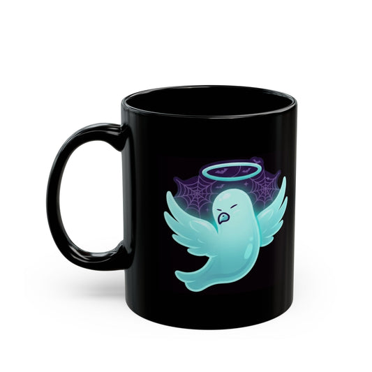 "Holy Spirit of Halloween" Black Ceramic Mug — Graphic