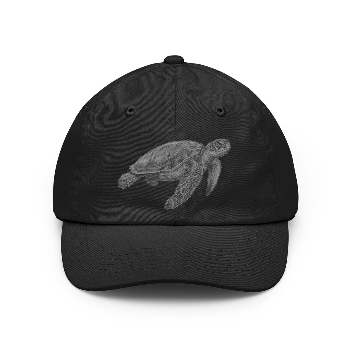 Color: Black | Pencil Sketch Art Sea Turtle Dad Hat