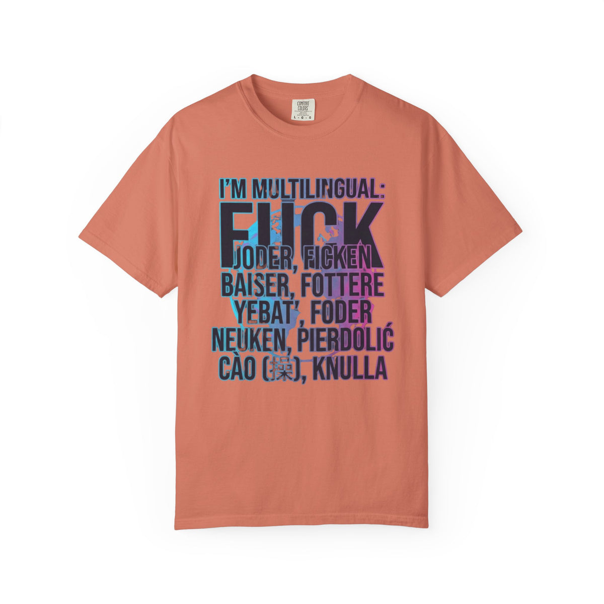 Color: Terracotta | I'm Multilingual Unisex Garment-Dyed Tee