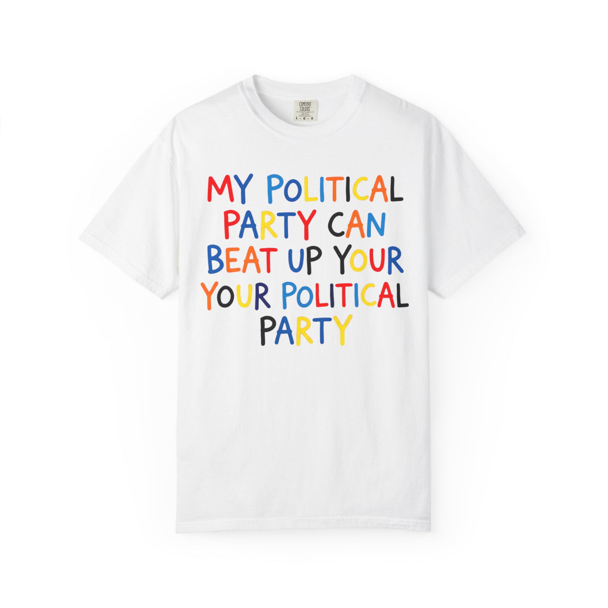 Color: White | Political Parties Unisex Garment-Dyed Tee