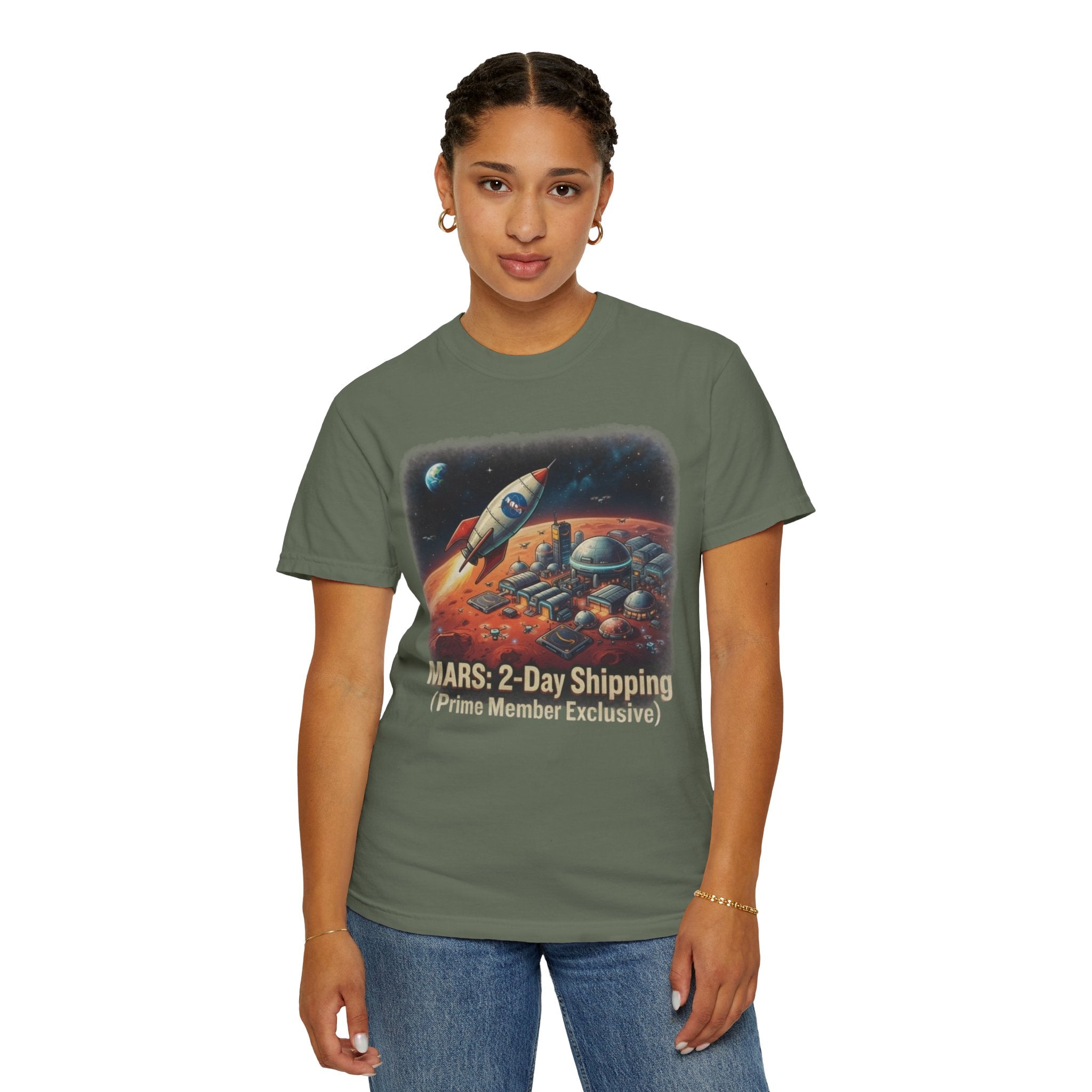 "Mars 2 Day Shipping" Unisex Garment-Dyed Tee