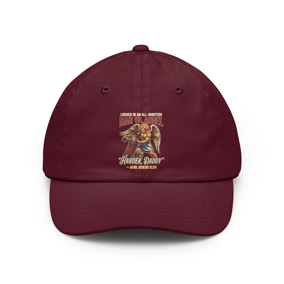 Color: Maroon | Good Book Series Man vs Angel Dad Hat