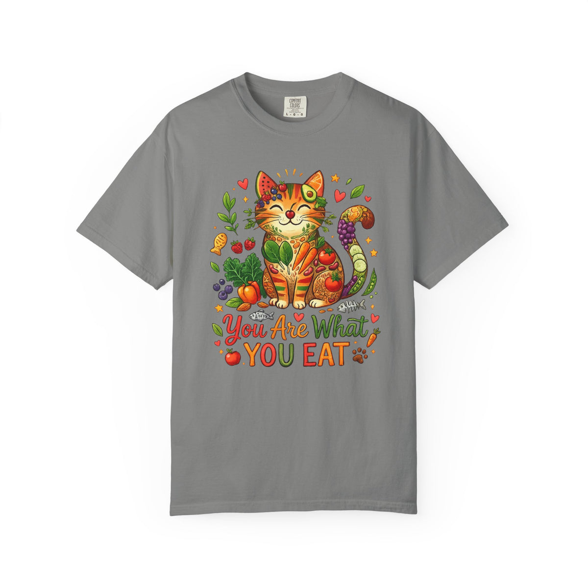 Color: Granite | You Are What You Eat - Cat 2 Unisex Garment-Dyed T-shirt