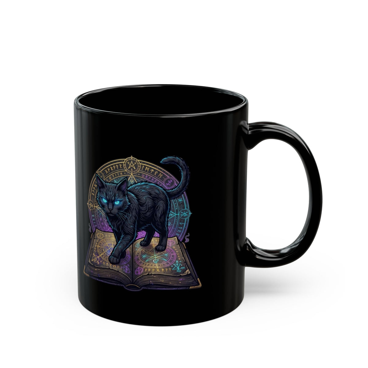 "Guardian of the Book of Shadows" Black Ceramic Mug