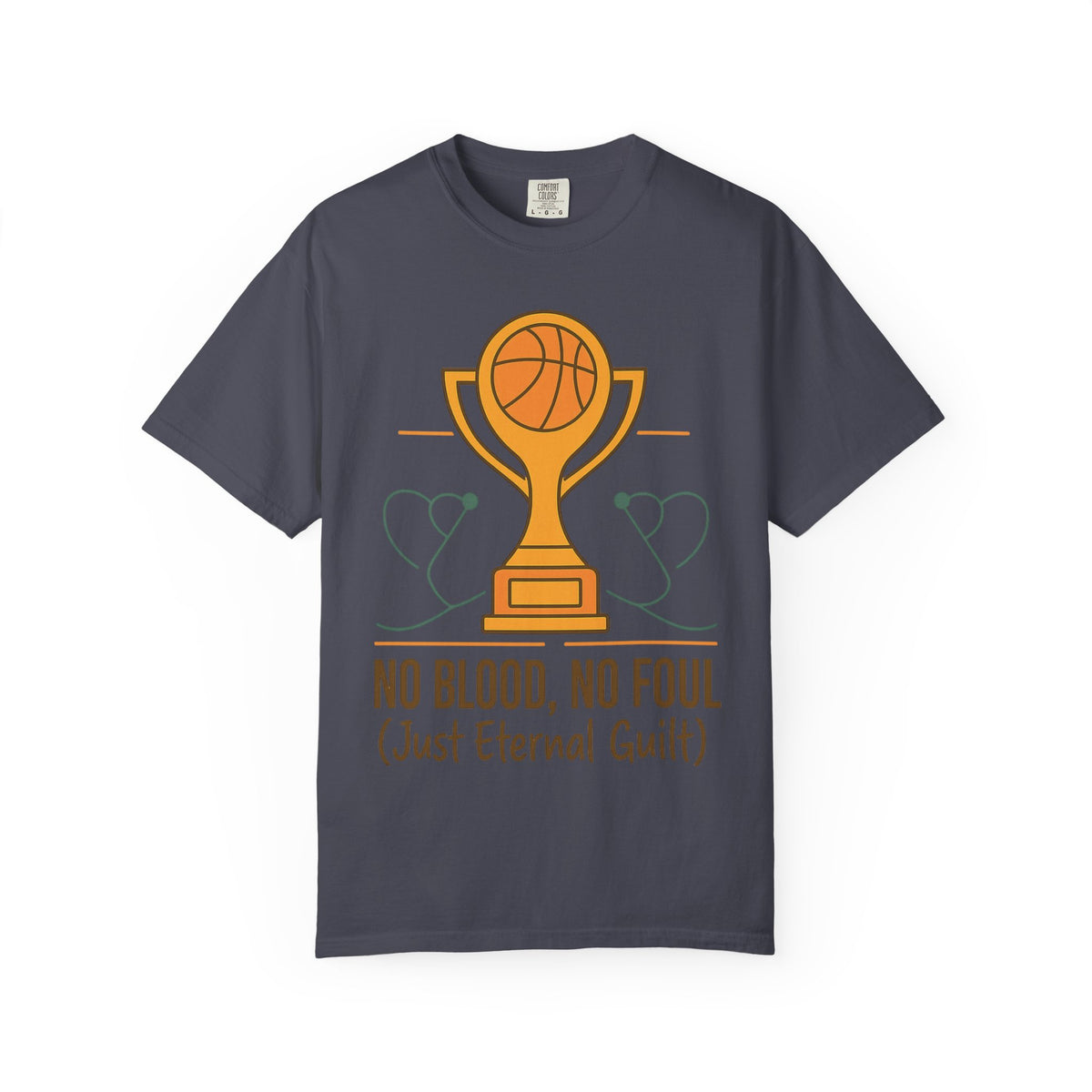 Color: Navy | No Blood, No Foul Unisex Garment-Dyed T-shirt