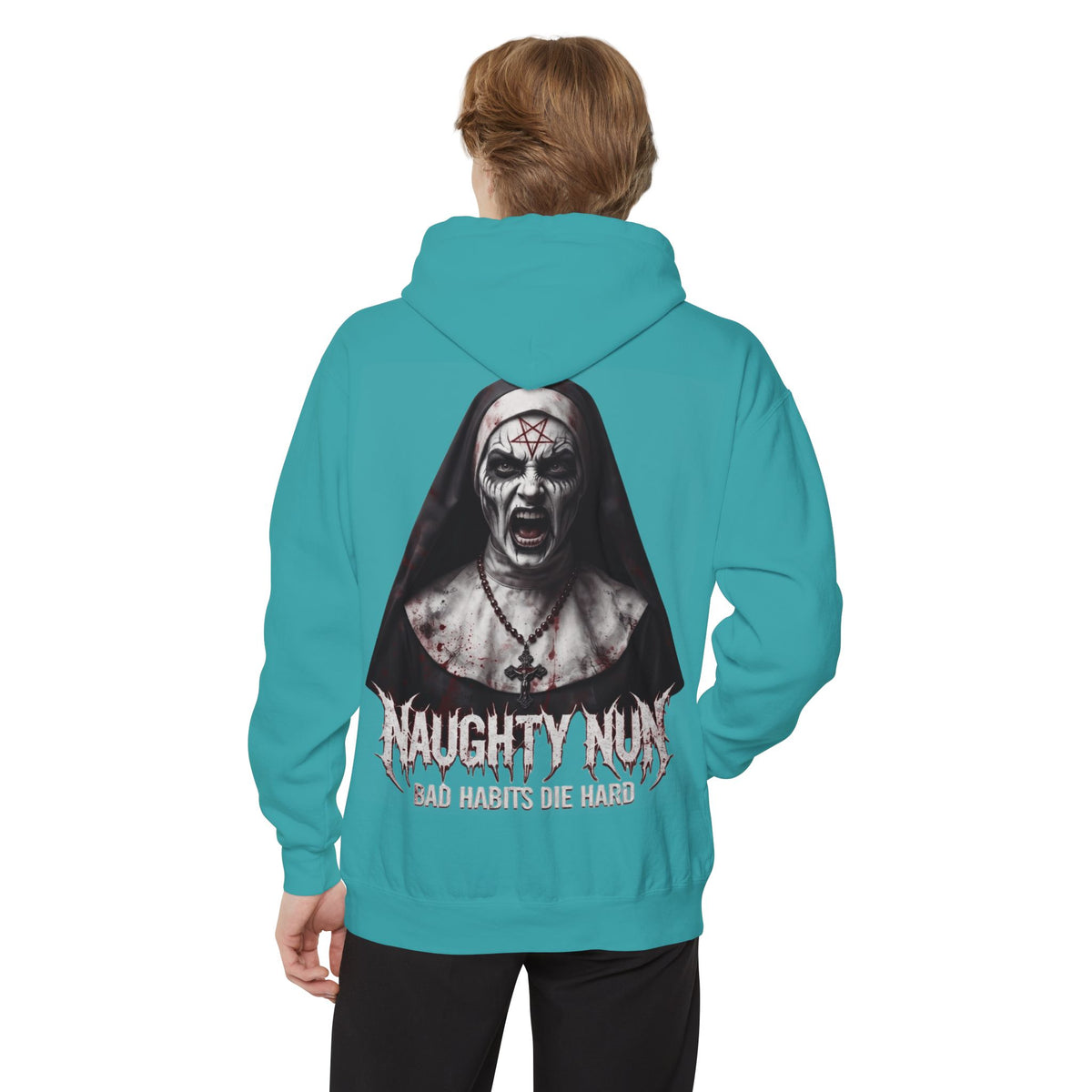 "Naughty Nun" Garment-Dyed Hoodie