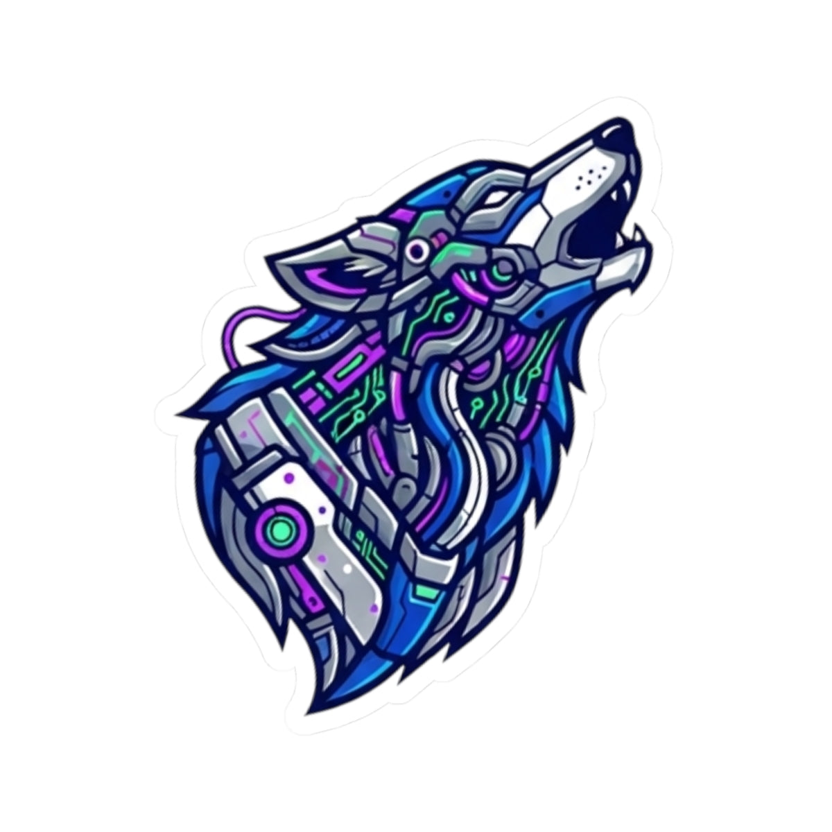 "Cyber Wolf" Sticker — Main