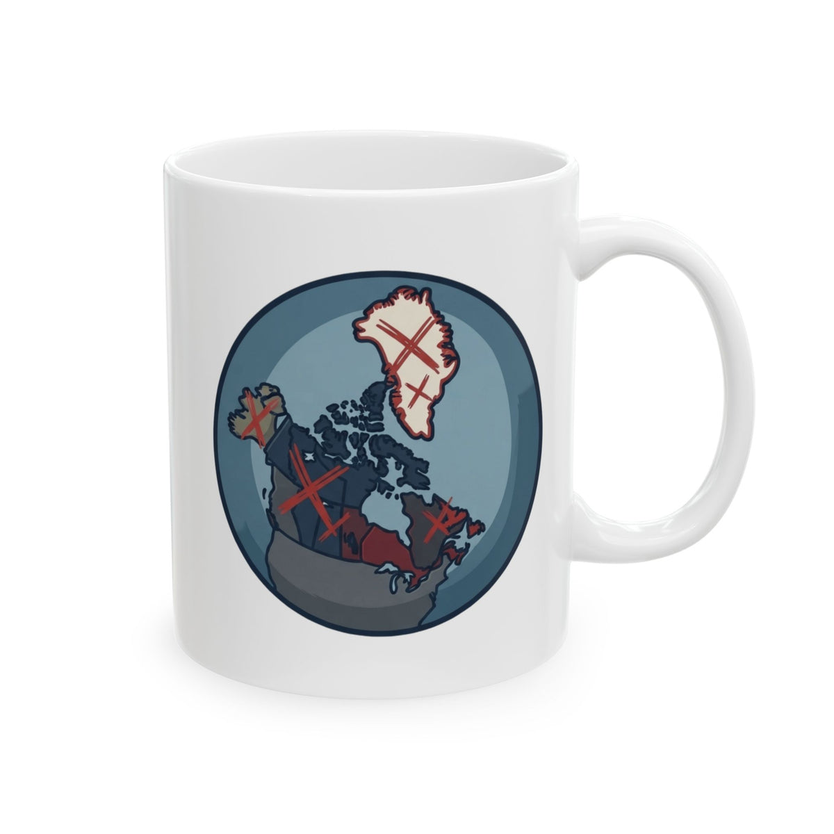 "Loose Talk About Countries That Aren't His" White Ceramic Mug — Graphic
