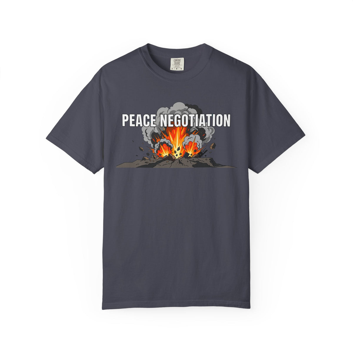 Color: Navy | Peace Negotiation Unisex Garment-Dyed Tee