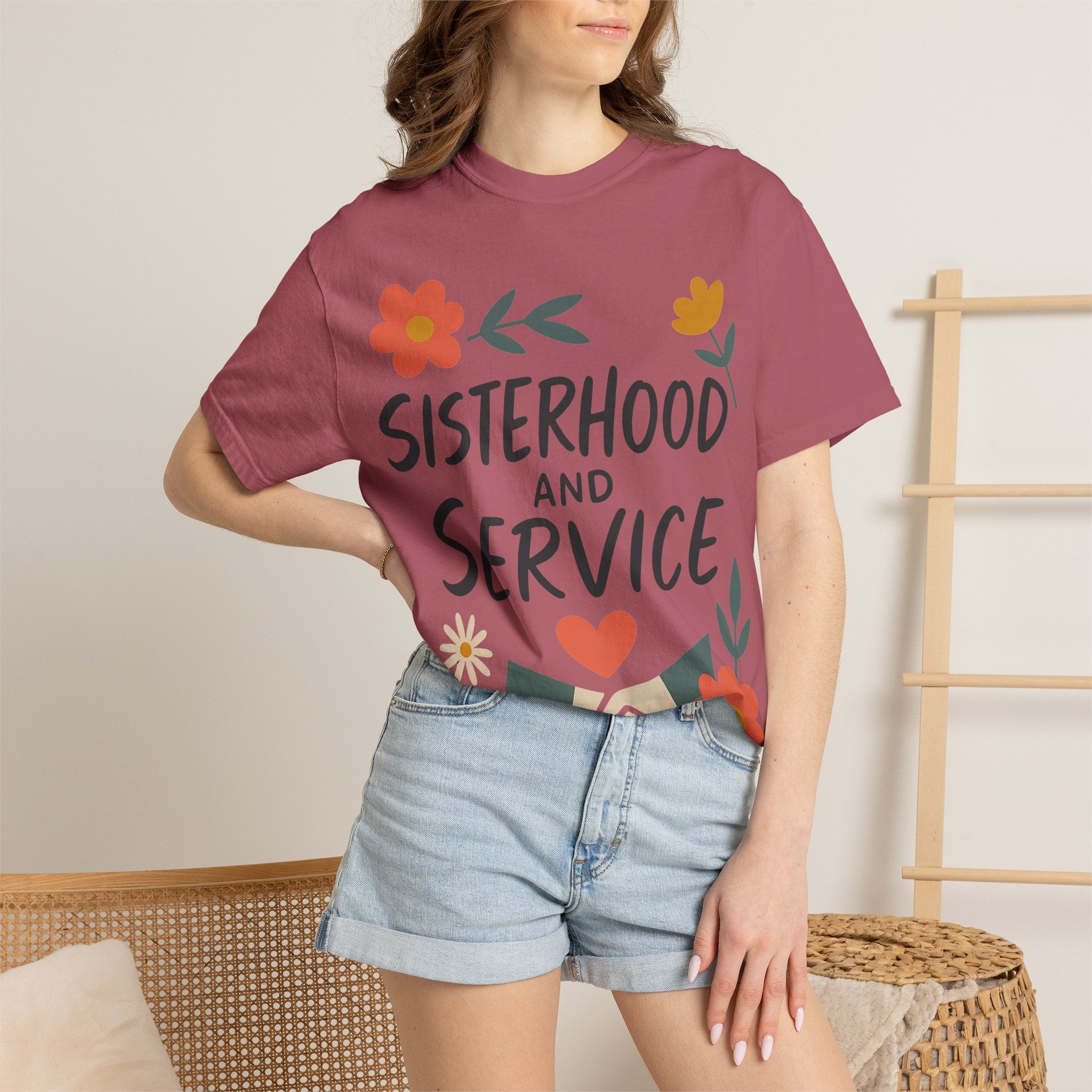 "Sisterhood and Service" Unisex Garment-Dyed T-shirt