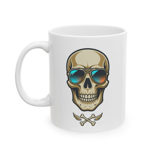 "Bad to the Bone Marrow" White Ceramic Mug — Graphic