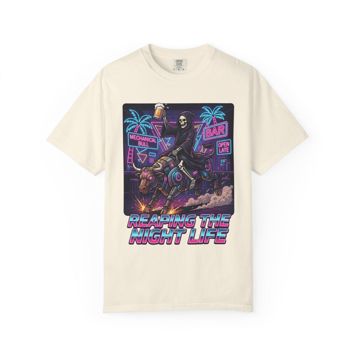 Color: Ivory | Reaping the Night Life Unisex Garment-Dyed Tee