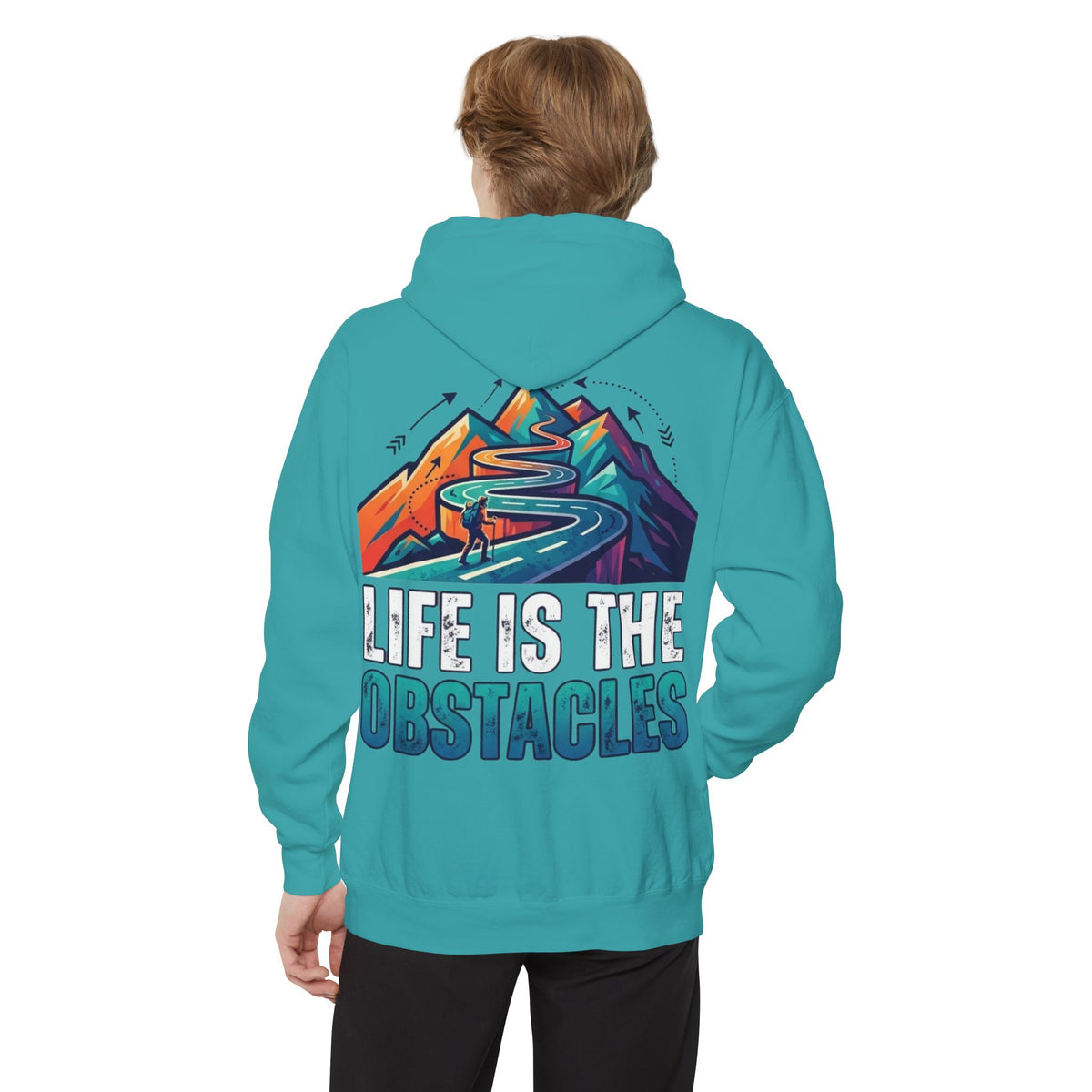 Color: Seafoam | Life Is The Obstacles Garment-Dyed Hoodie
