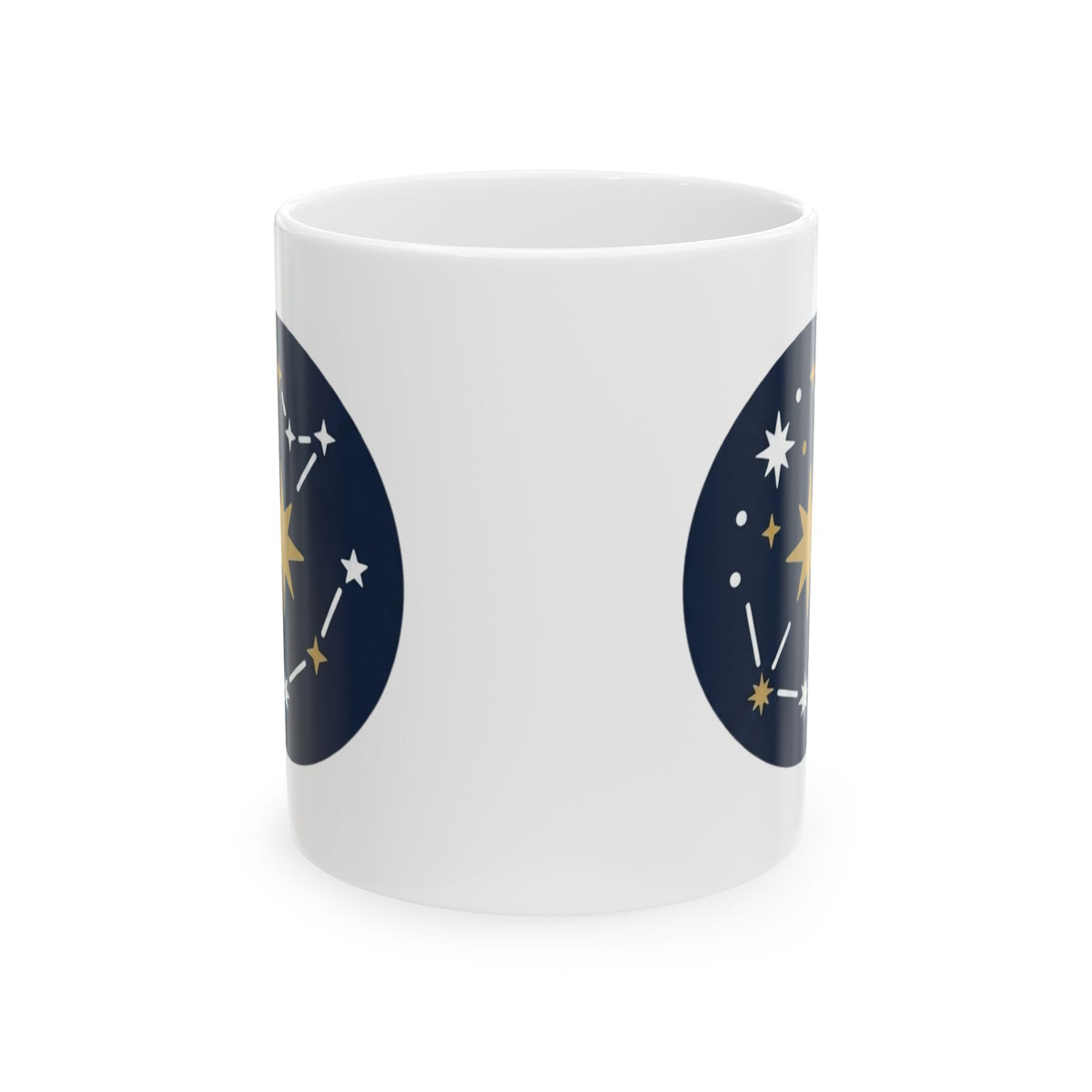 "Constellation Map (Dark Sky)" White Ceramic Mug — Graphic