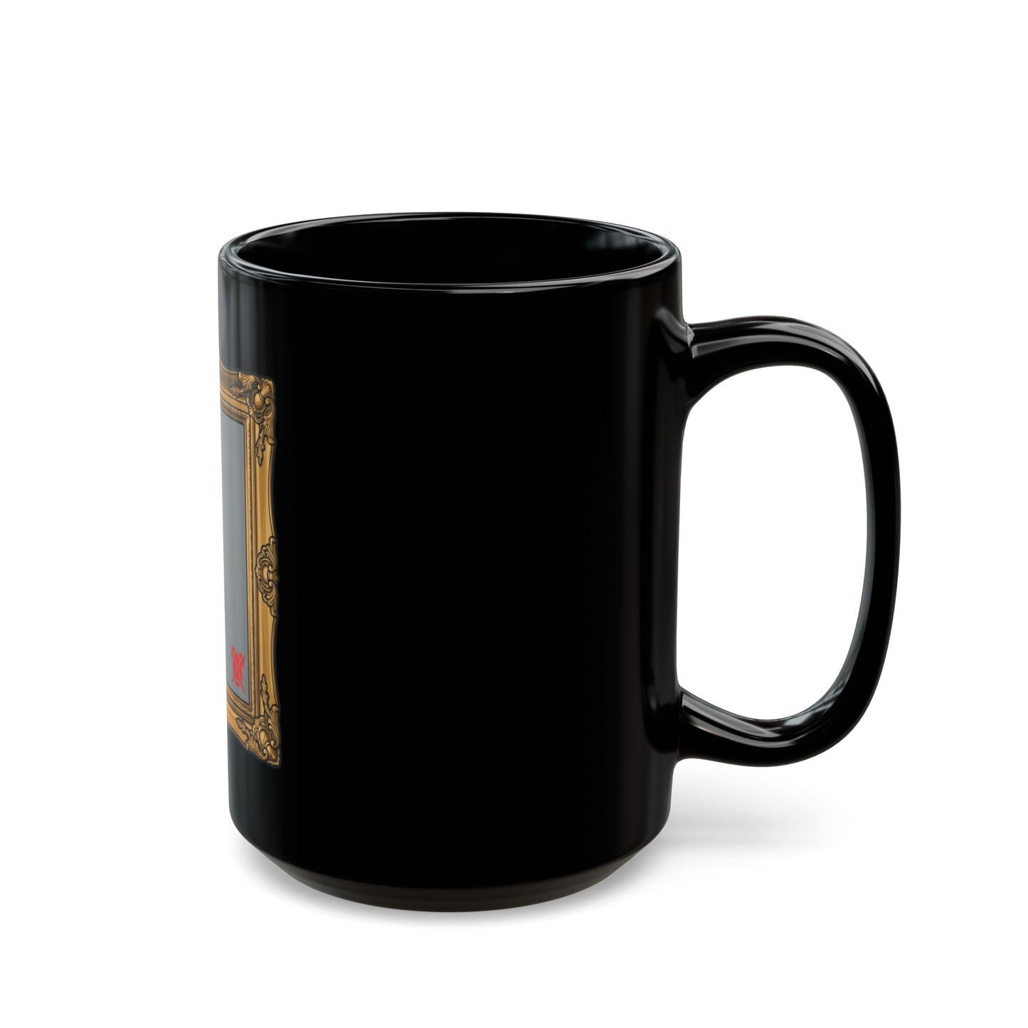 "Nobody Was Watching" Black Ceramic Mug — Graphic