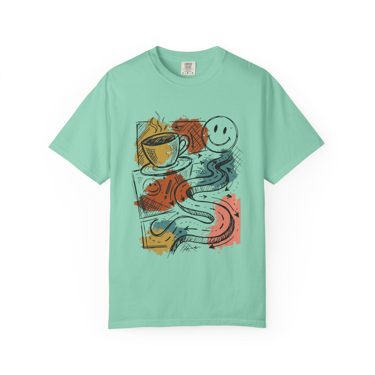 "Happy Coffee" Unisex Garment-Dyed Tee