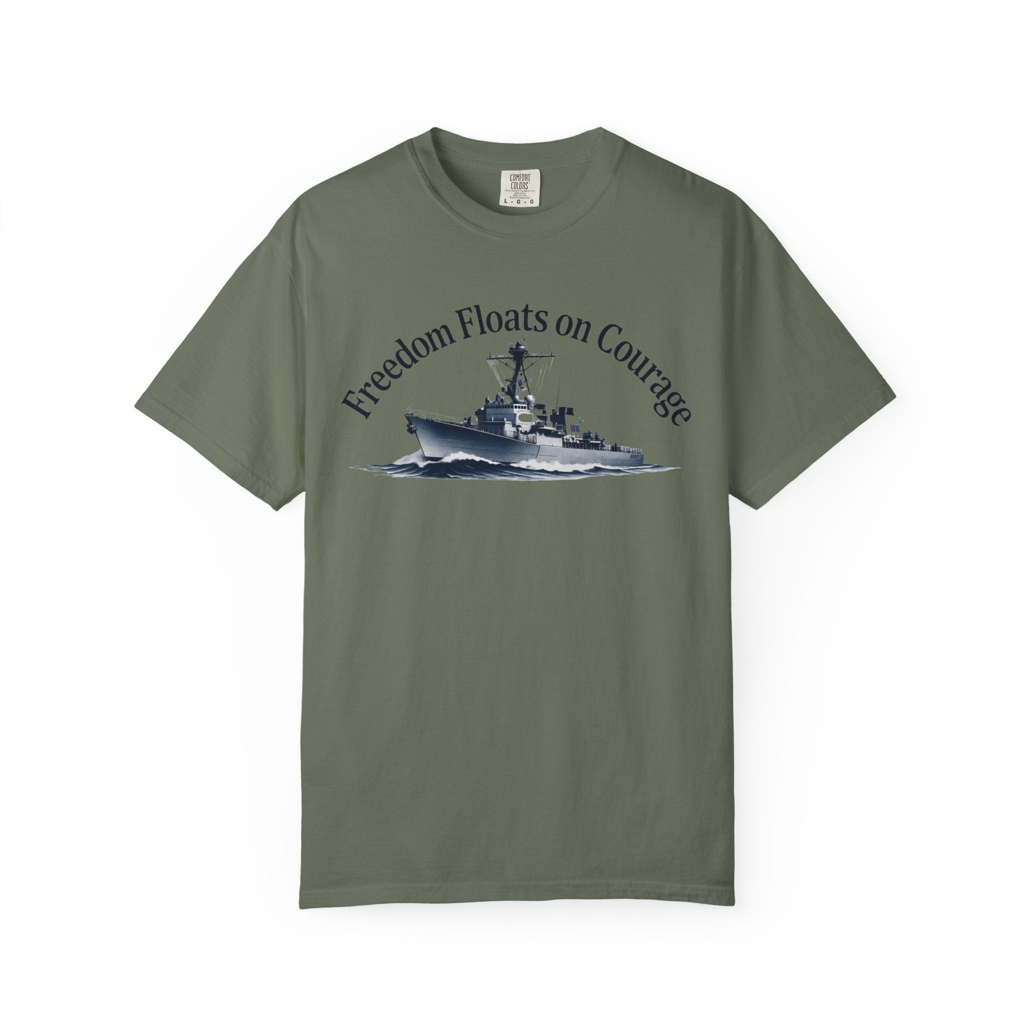 "Freedom Floats on Courage" Unisex Garment-Dyed T-shirt