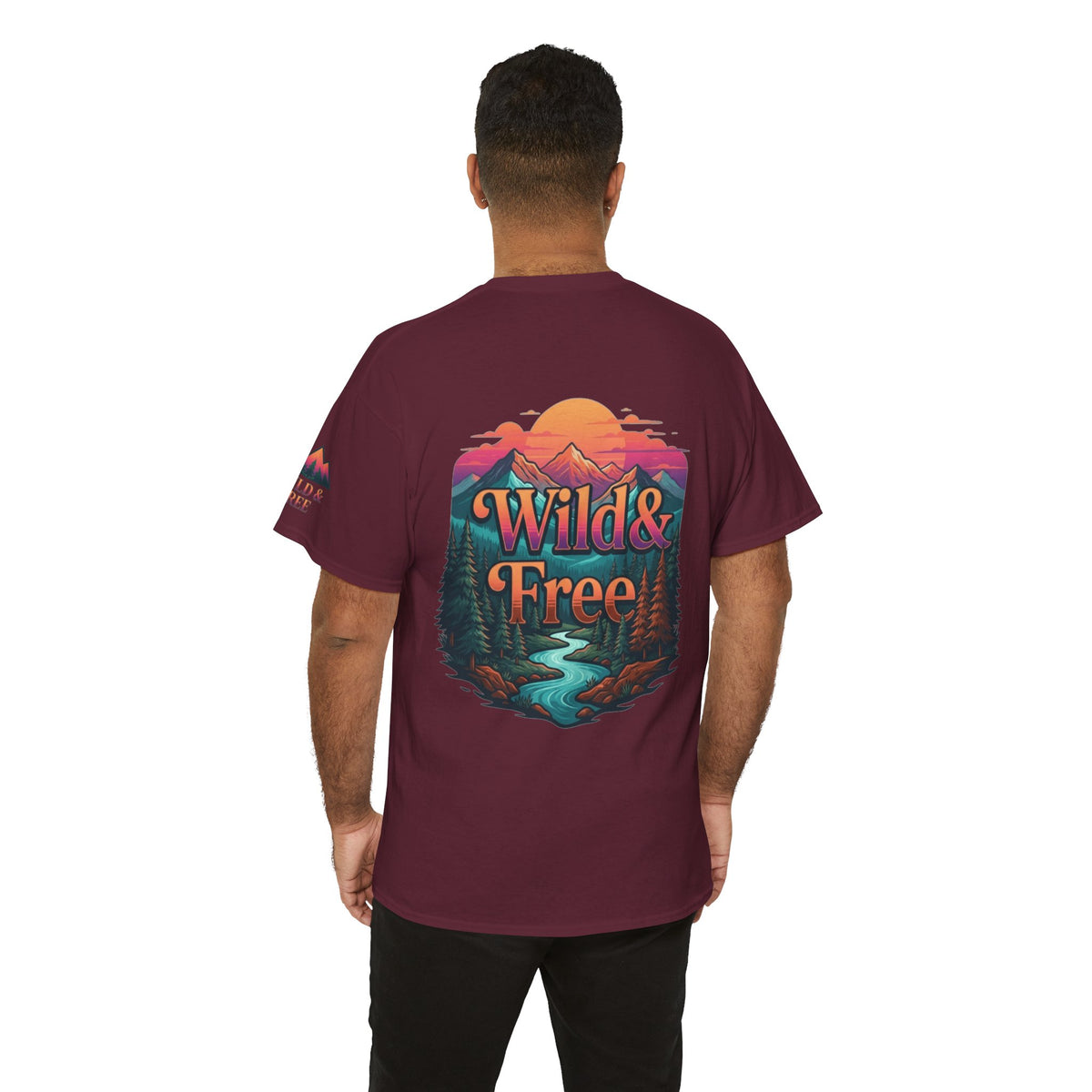 Color: Maroon | Wild & Free Premium Graphic Tee