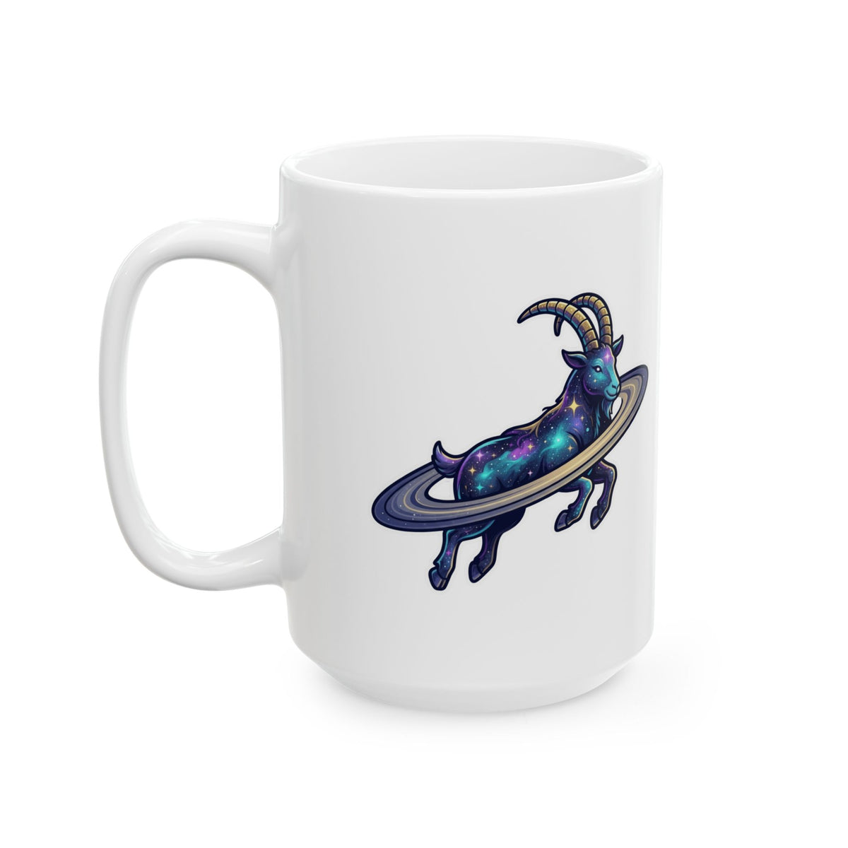 "Space Explorer Capricorn" White Ceramic Mug — Graphic