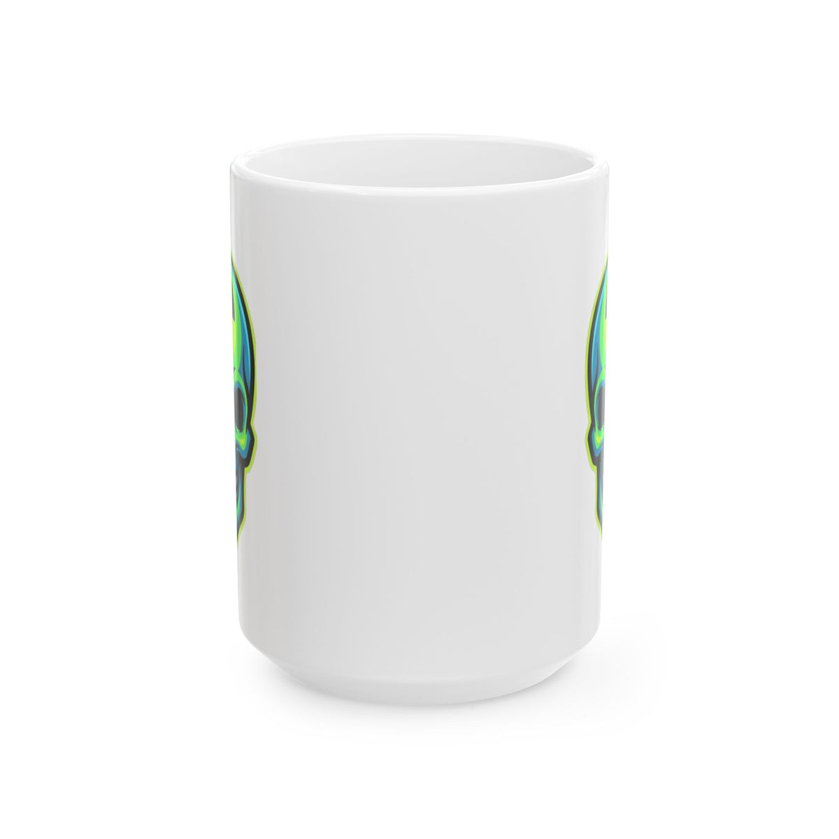"Radioactive Apparel" White Ceramic Mug — Graphic