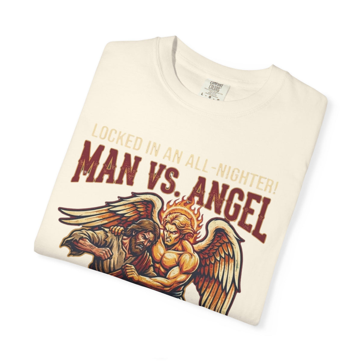 Good Book Series Man vs Angel Unisex Garment-Dyed Tee