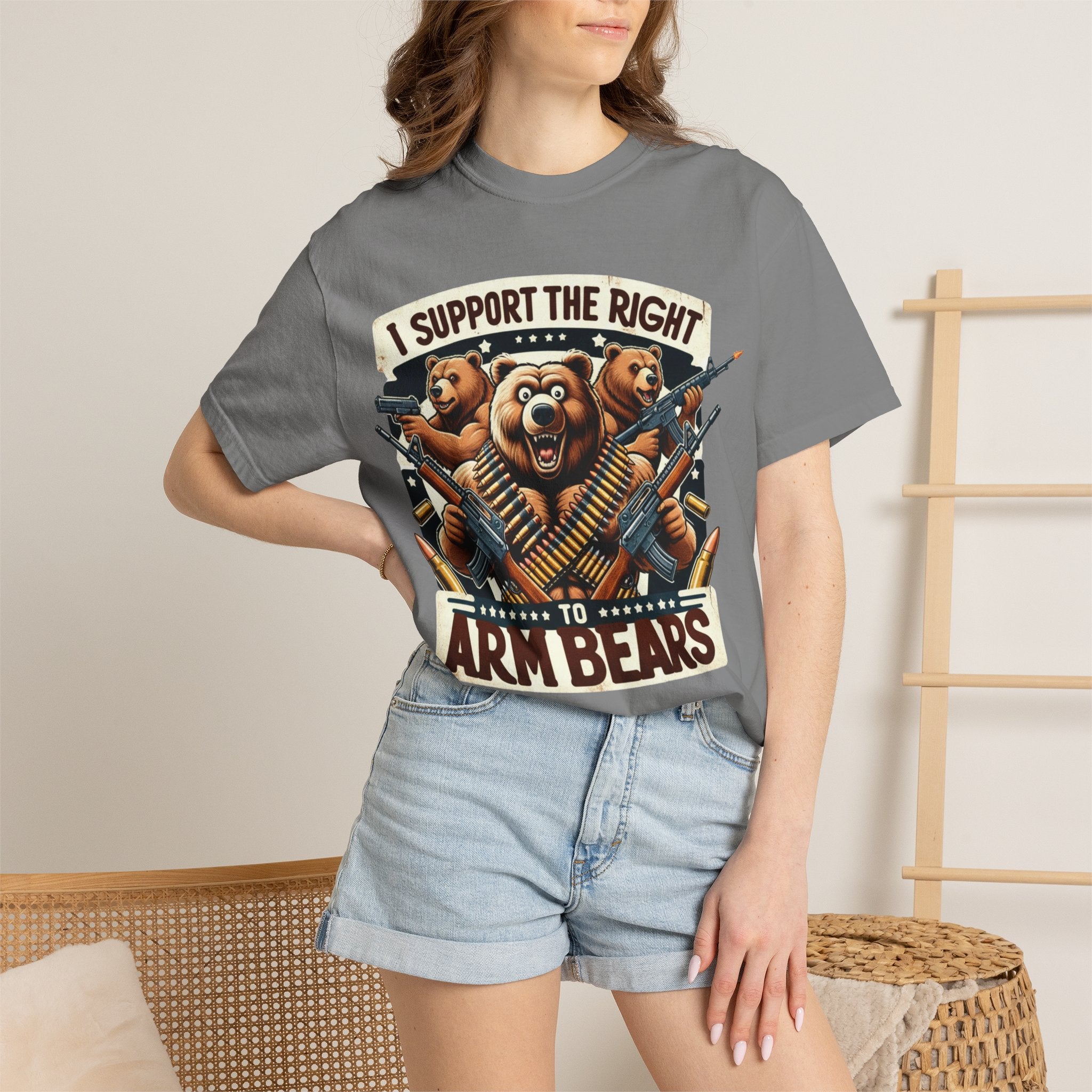 "The Right to Arm Bears (Tactical Trio)" Unisex Garment-Dyed T-shirt