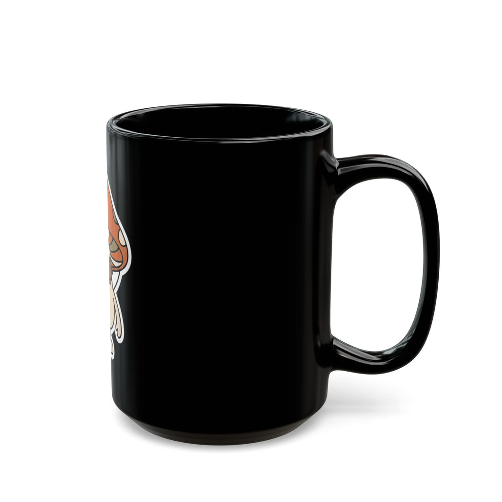 "Shroom Man" Black Ceramic Mug
