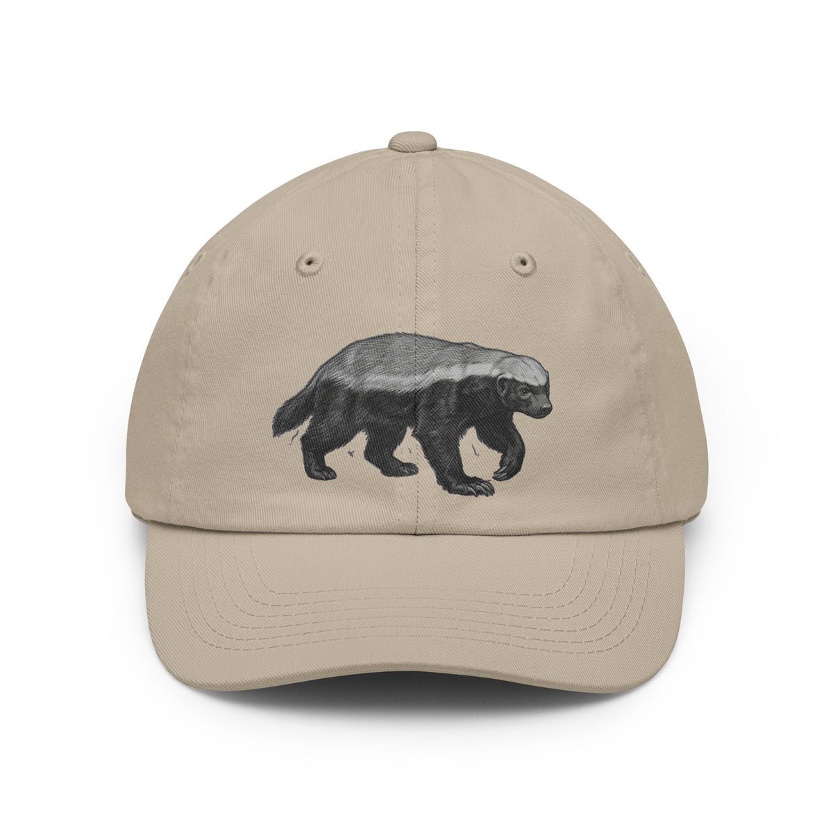 Color: Stone | Pencil Sketch Art Honey Badger Dad Hat