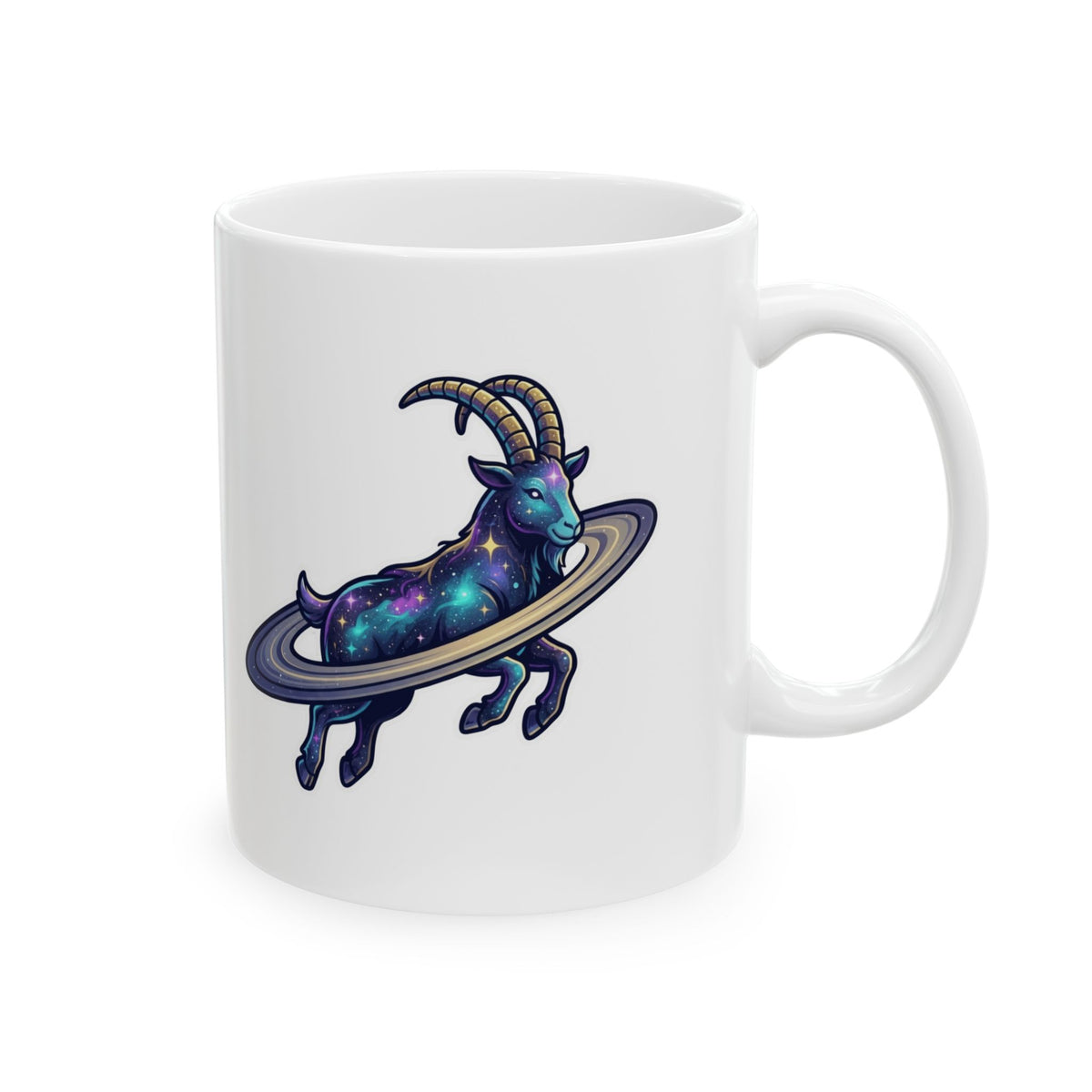 "Space Explorer Capricorn" White Ceramic Mug — Graphic