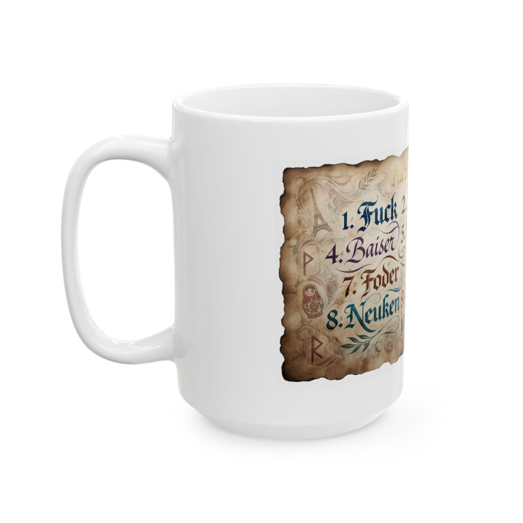 "Multilingual" White Ceramic Mug
