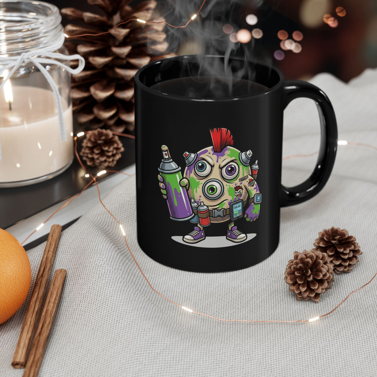 "Graffiti" Black Ceramic Mug