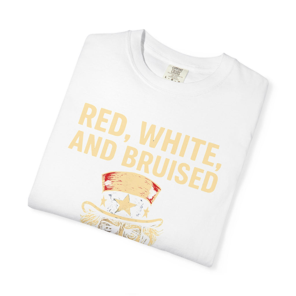 "RED, WHITE, AND BRUISED" Unisex Garment-Dyed T-shirt