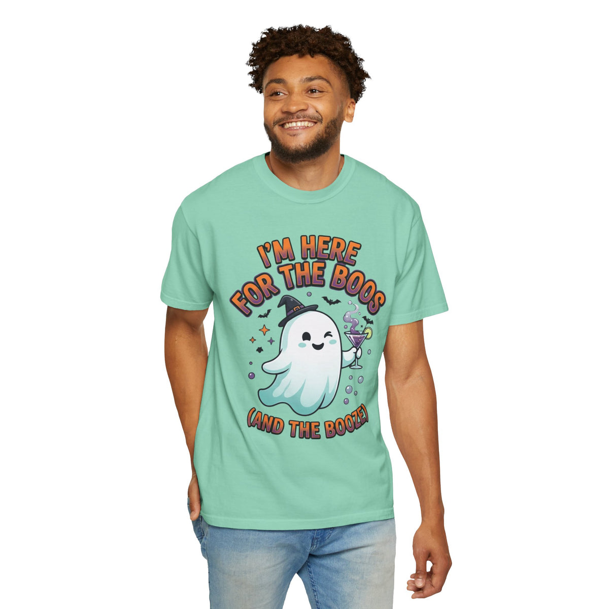 Color: Island Reef | I'm Here For The Boos Unisex Garment-Dyed Tee