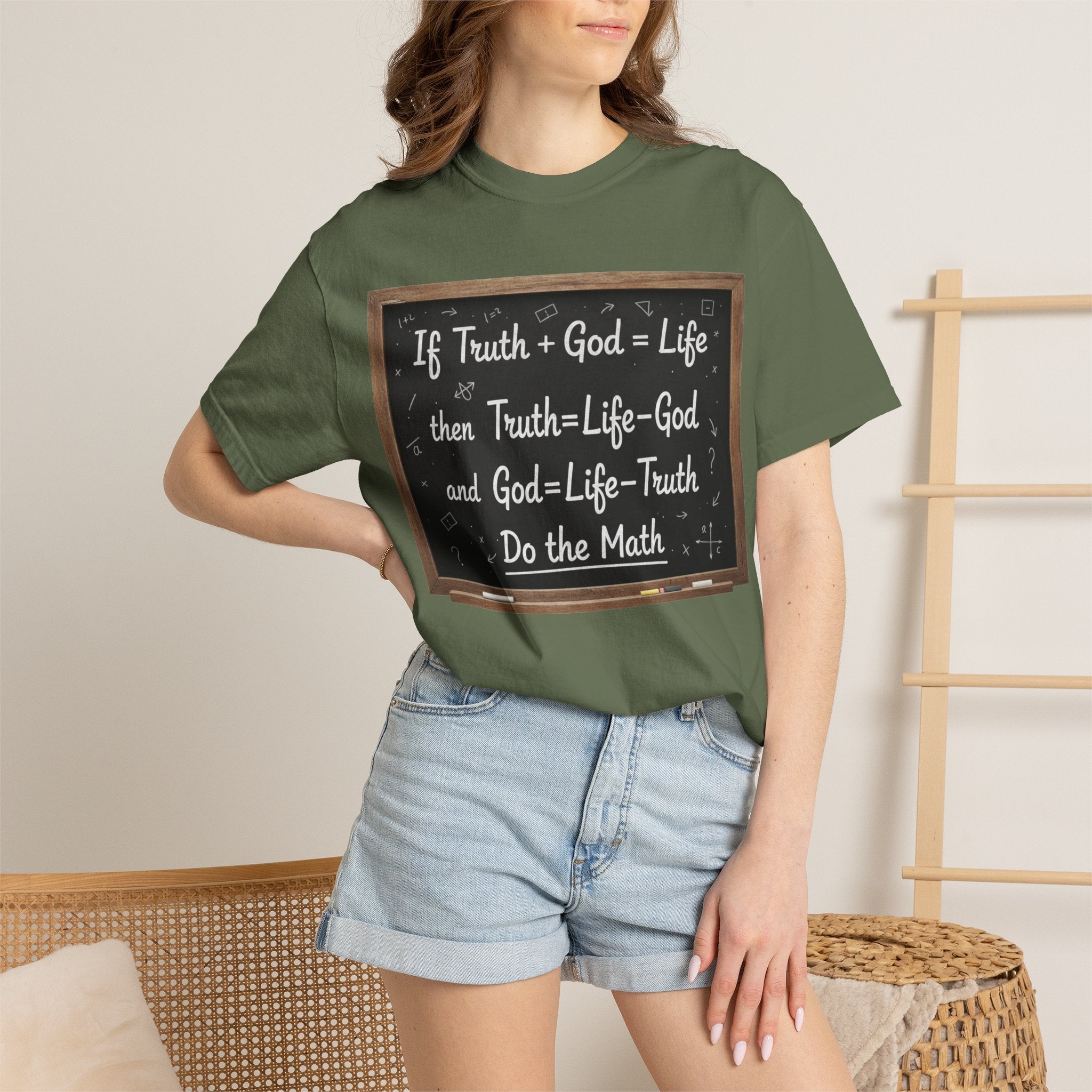 "Do The Math Chalkboard" Unisex Garment-Dyed T-shirt