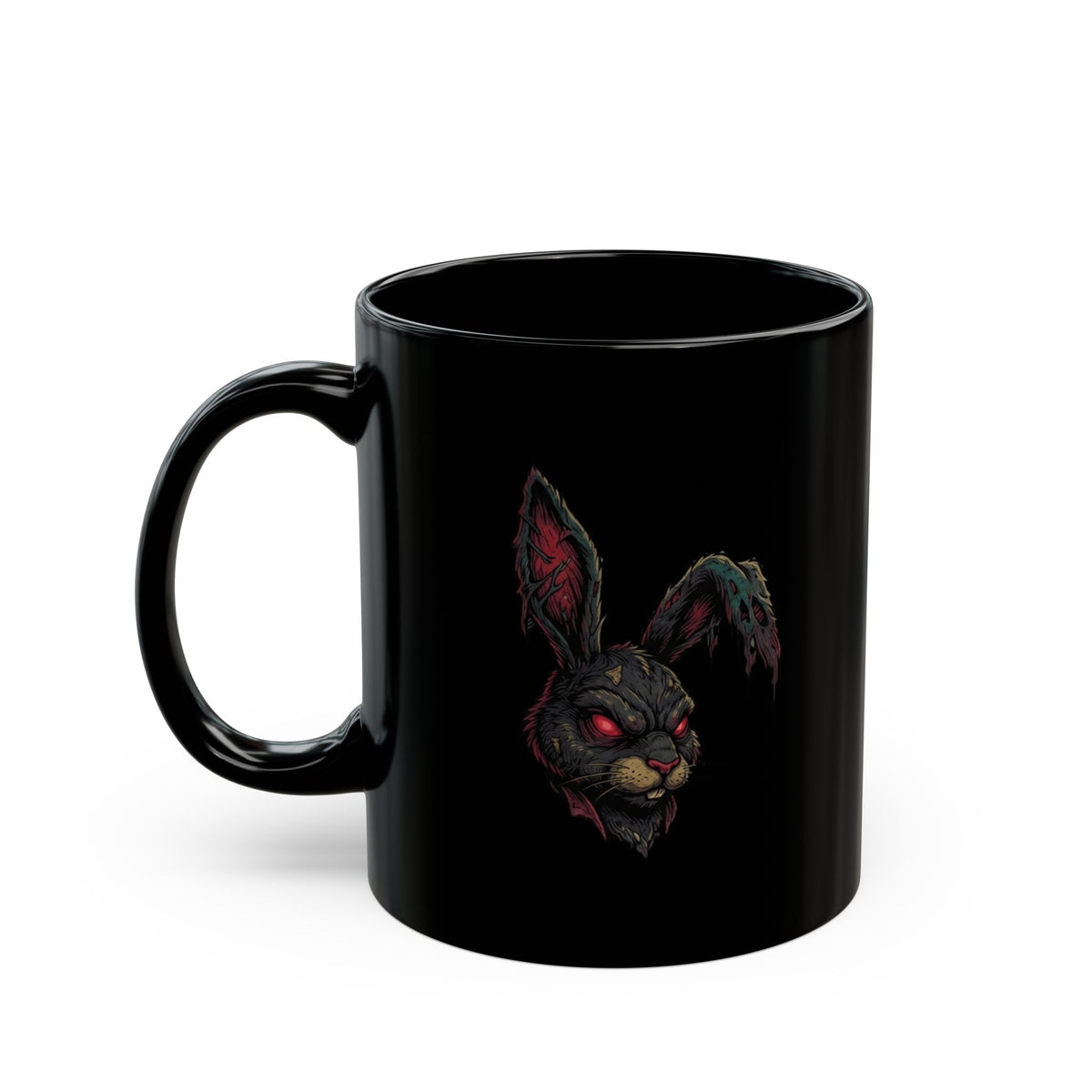 "Zombie Bunny" Black Ceramic Mug — Graphic