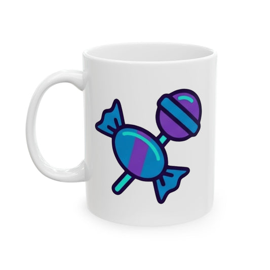 "Free Candy For All" White Ceramic Mug — Graphic