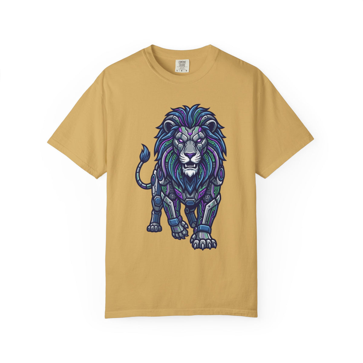 Color: Mustard | Cyber Lion Unisex Garment-Dyed Tee