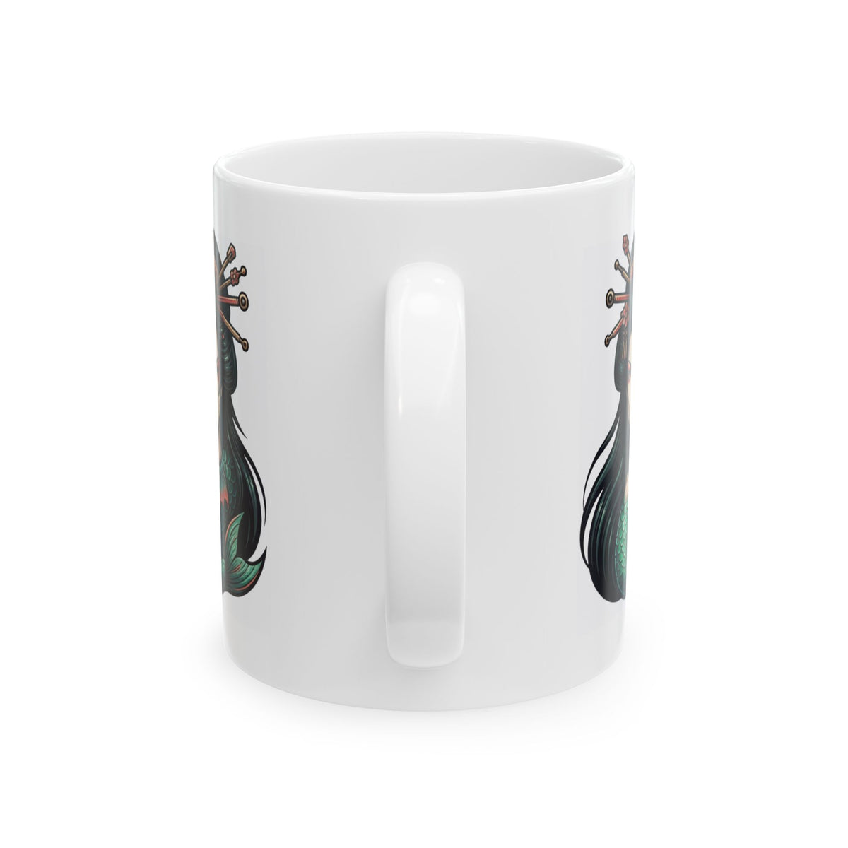 "Ningyo (Japanese Folklore)" White Ceramic Mug — Graphic