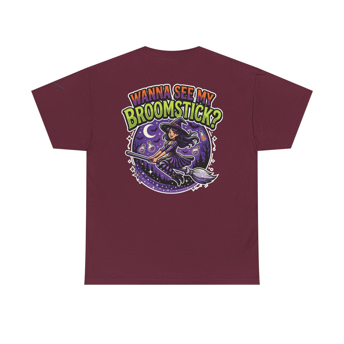 Color: Maroon | Wanna See My Broomstick Premium Graphic Tee