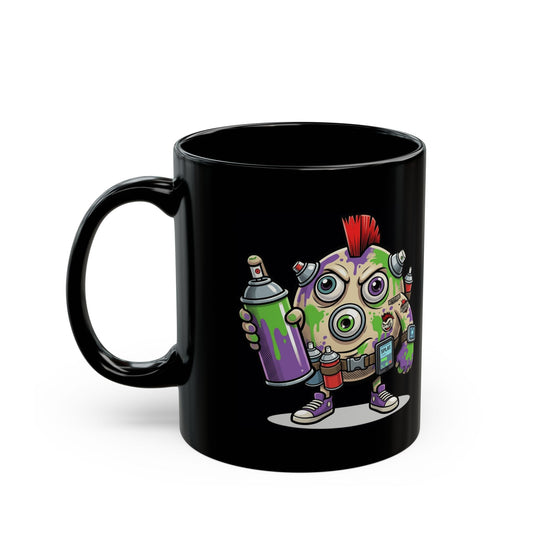 "Graffiti" Black Ceramic Mug