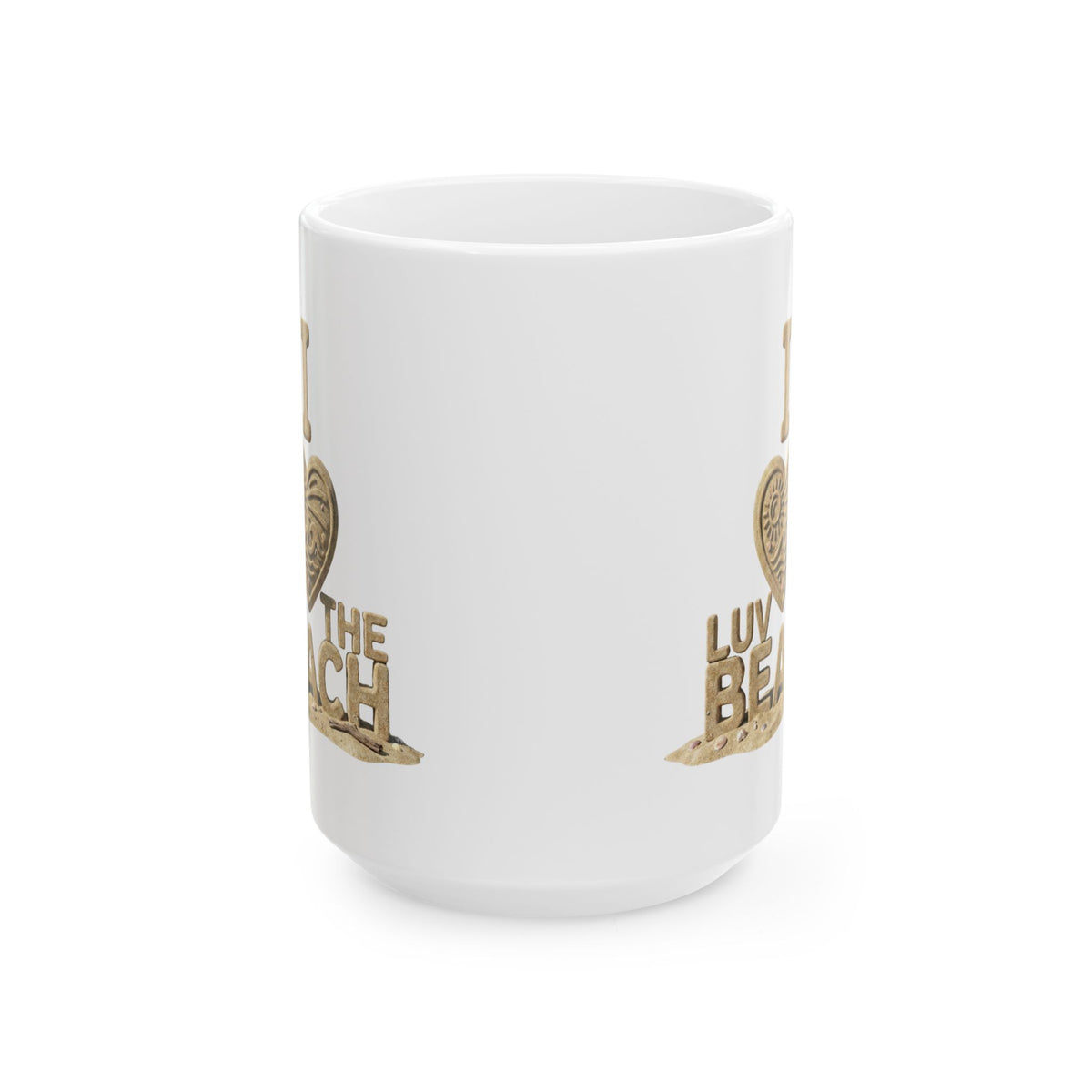 "I Luv The Beach" White Ceramic Mug